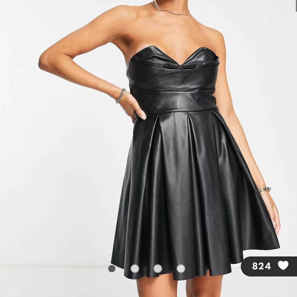 ASOS Black Leather Mini Dress
